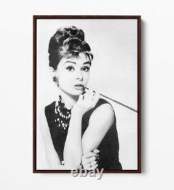 Audrey Hepburn 1 Canvas Wall Art Float Effect/frame/picture/poster Print-black