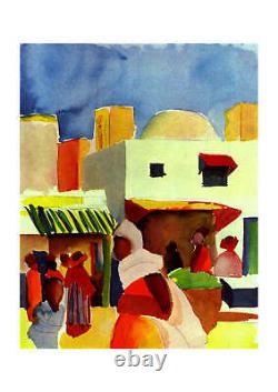 August Macke Market in Algiers Wall Art Poster Print