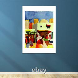 August Macke Market in Algiers Wall Art Poster Print