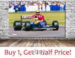 Ayrton Senna Nigel Mansell F1 Canvas Wall Art Print 1991 British Grand Prix