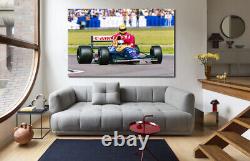 Ayrton Senna Nigel Mansell F1 Canvas Wall Art Print 1991 British Grand Prix