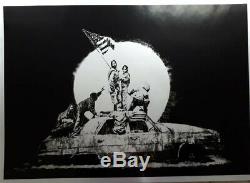 BANKSY FLAGS SILVER (unsigned) ORIGINAL LIMITED EDITION SCREENPRINT