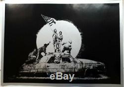BANKSY FLAGS SILVER (unsigned) ORIGINAL LIMITED EDITION SCREENPRINT