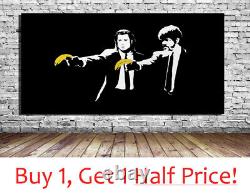 BANKSY PULP FICTION CANVAS WALL ART PRINT Street Artwork VARIOUS SIZES