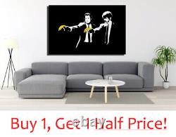 BANKSY PULP FICTION CANVAS WALL ART PRINT Street Artwork VARIOUS SIZES