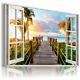 Bay Sea Palms Beach Paradise 3d Window View Canvas Wall Art Picture W621 Mataga