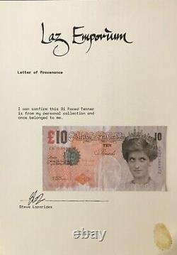 Banksy Di Faced Tenner with latest Laz Emporium Provenance Not Framed