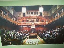 Banksy Monkey Devolved Parliament poster/print Bristol Museum kept flat framed