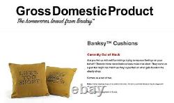 Banksy Original Cushion Set Gross Domestic Product Hand Sprayed COLLECT NOW GDP