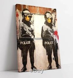 Banksy Smiley Police Canvas Wall Art Float Effect/frame/picture/poster Print