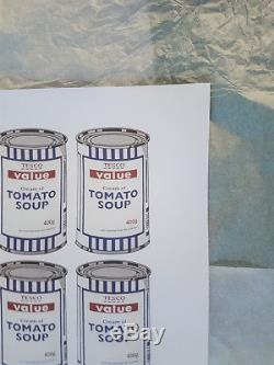 Banksy Soup Cans Original Poster Plate signed Authentic walled off girl balloon