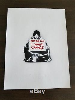 Banksy Spray Art Stencil'I WANT CHANGE' Original Dismaland Souvenir, NR