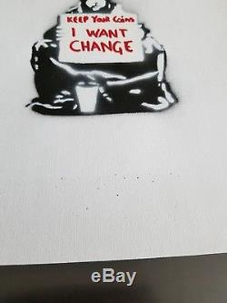 Banksy Spray Art Stencil'I WANT CHANGE' Original Dismaland Souvenir, NR
