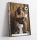 Bigfoot On Toilet Funny Bathroom Decor Framed Canvas Wall Art Picture Print