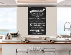 Black Kitchen Rules Canvas Wall Art Picture Print Artwork