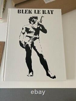 Blek Le Rat Signed Book & Original Spray Rat On Wood Ltd To 100 Obey Brainwash