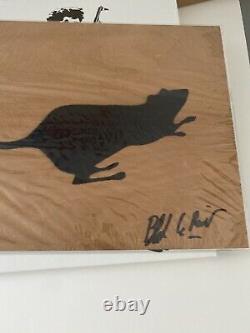 Blek Le Rat Signed Book & Original Spray Rat On Wood Ltd To 100 Obey Brainwash