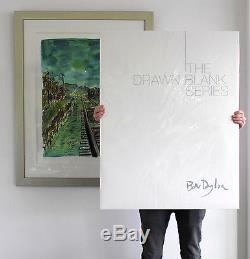 Bob Dylan Hand Signed Artwork. Train Tracks (Green) June'08 Medium Drawn Blank