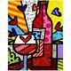 Britto Food & Wine Hand Signed Limited Edition Giclee On Canvas Coa