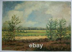 Bruno Fischer-Uwe Oil on Hard Fiber Autographed Worpsweder Landscape