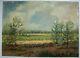 Bruno Fischer-uwe Oil On Hard Fiber Autographed Worpsweder Landscape