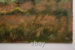 Bruno Fischer-Uwe Oil on Hard Fiber Autographed Worpsweder Landscape