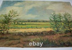 Bruno Fischer-Uwe Oil on Hard Fiber Autographed Worpsweder Landscape