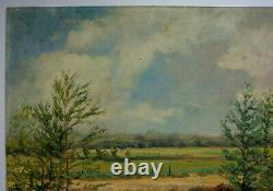 Bruno Fischer-Uwe Oil on Hard Fiber Autographed Worpsweder Landscape