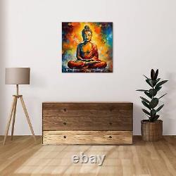 Buddha Lotus Flower Canvas Art Print Wall Hanging Picture Peaceful Home