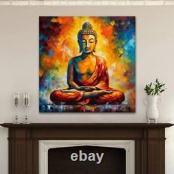 Buddha Lotus Flower Canvas Art Print Wall Hanging Picture Peaceful Home