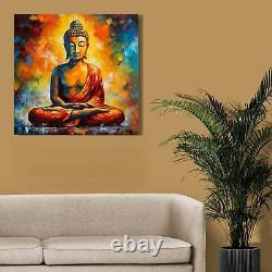 Buddha Lotus Flower Canvas Art Print Wall Hanging Picture Peaceful Home