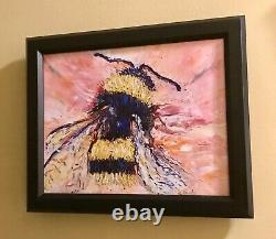 Bumble Bee, 8x10, Limited Edition Oil Painting Print, Gallery Canvas, Framed