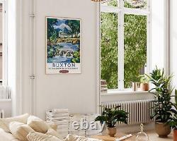 Buxton British Railways Vintage Travel Poster, English Peak District Lake and