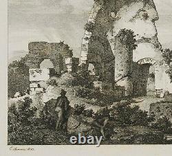 C. Rung (1819-1874), Torre degli schiavi, Campagna Romana, 1852, wheel