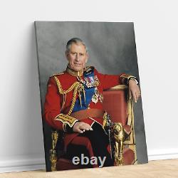 Canvas Print Wall Art King Charles III with frame easy to hang Home Office Wall