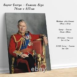 Canvas Print Wall Art King Charles III with frame easy to hang Home Office Wall
