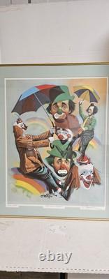 Chuck Oberstein Hand Signed Limited Edition Rainbow Riders Clowns Litho 204/442