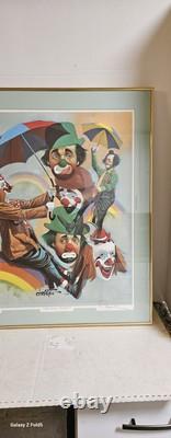 Chuck Oberstein Hand Signed Limited Edition Rainbow Riders Clowns Litho 204/442