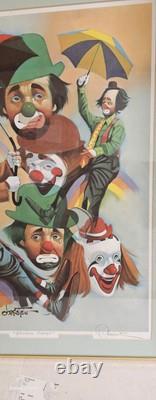 Chuck Oberstein Hand Signed Limited Edition Rainbow Riders Clowns Litho 204/442