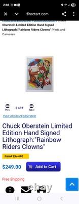 Chuck Oberstein Hand Signed Limited Edition Rainbow Riders Clowns Litho 204/442