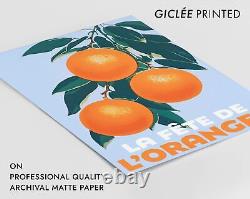 Citrus Market Festival Poster, Vintage Orange Fruit Themed Wall Art, Floral