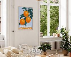 Citrus Market Festival Poster, Vintage Orange Fruit Themed Wall Art, Floral