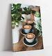 Coffee Aesthetic Cafe Photo -deep Framed Canvas Wall Art Picture Print- Kitchen