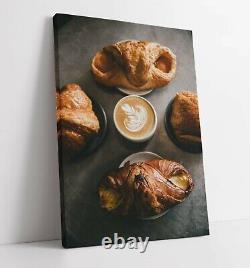Coffee Breakfast Photograph -deep Framed Canvas Wall Art Picture Print- Kitchen