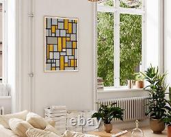 Composition with Grid 1 by Piet Mondrian, Bauhaus Abstract Geometric Poster