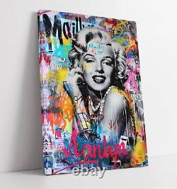 Cool Marilyn Monroe Portrait Graffiti Framed Canvas Wall Art Picture Print