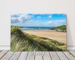 Crantock beach, Cornwall. Canvas print framed picture wall art, various sizes