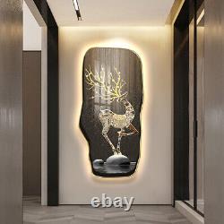 Creative 3D Wall Decor Modern Light Luxury Entrance Decoration Painting LED F