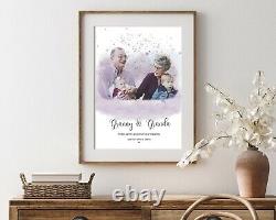 Custom Watercolour Style Portrait of your special moments, from your photos