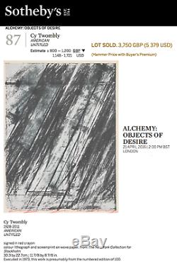 Cy Twombly Framed Signed/Numbered 1973 limited edition screenprint & lithograph